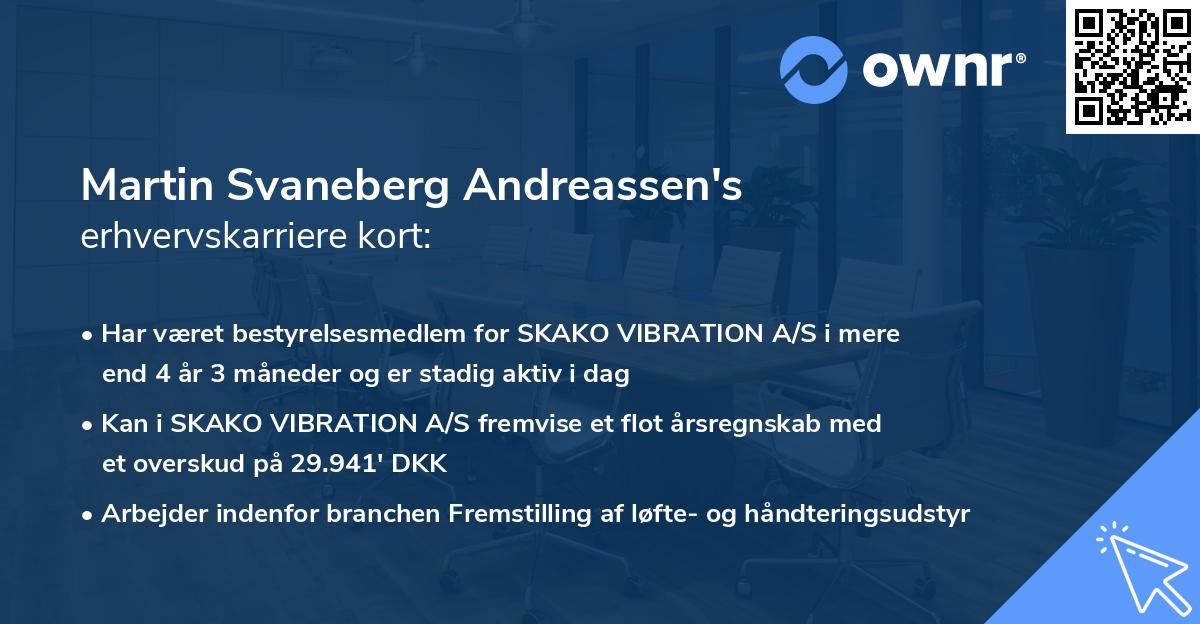Martin Svaneberg Andreassen's erhvervskarriere kort