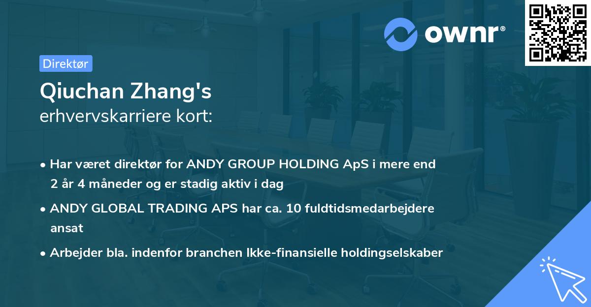 Qiuchan Zhang's erhvervskarriere kort