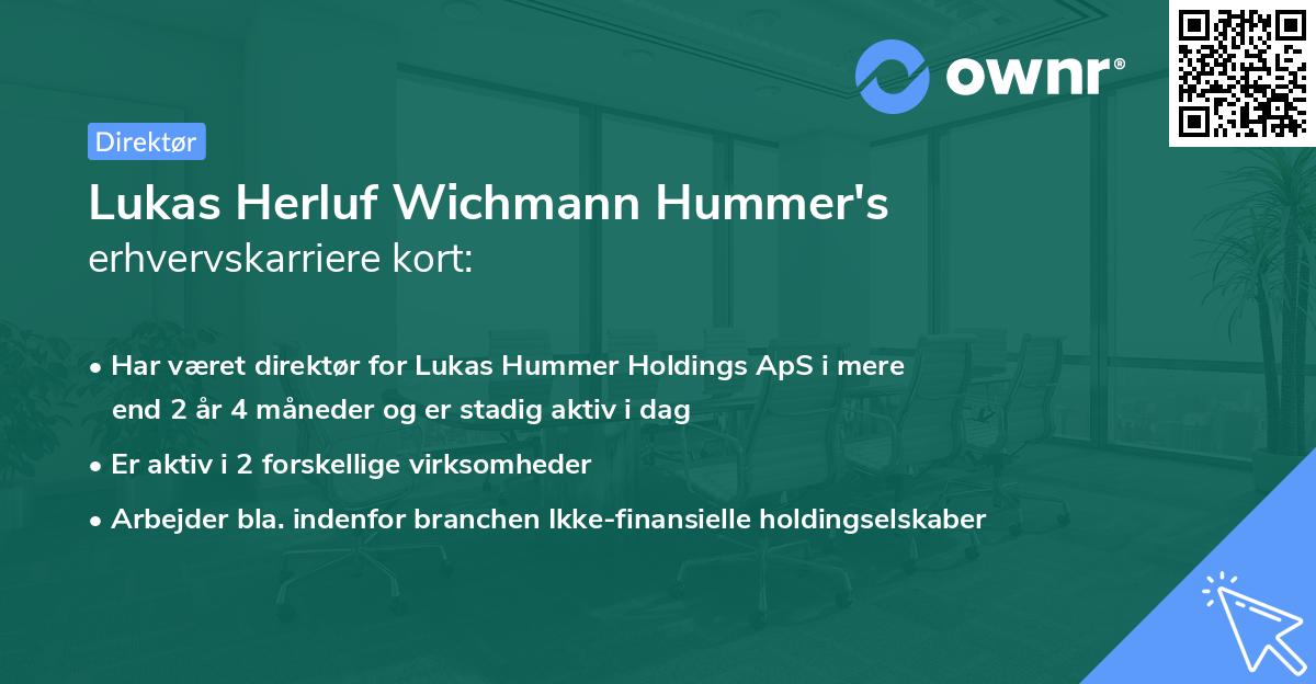 Lukas Herluf Wichmann Hummer's erhvervskarriere kort