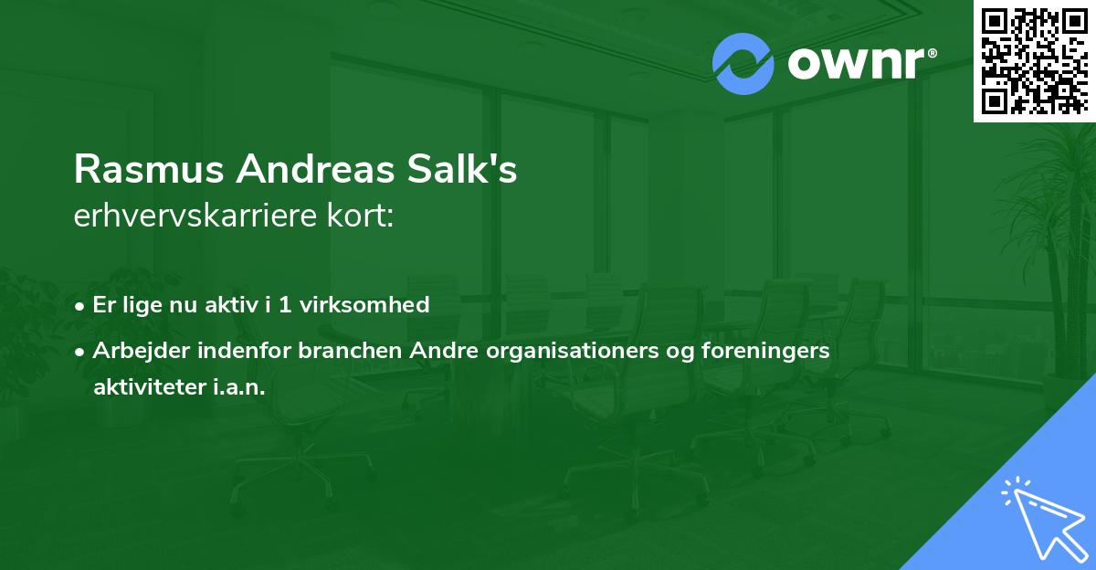 Rasmus Andreas Salk's erhvervskarriere kort