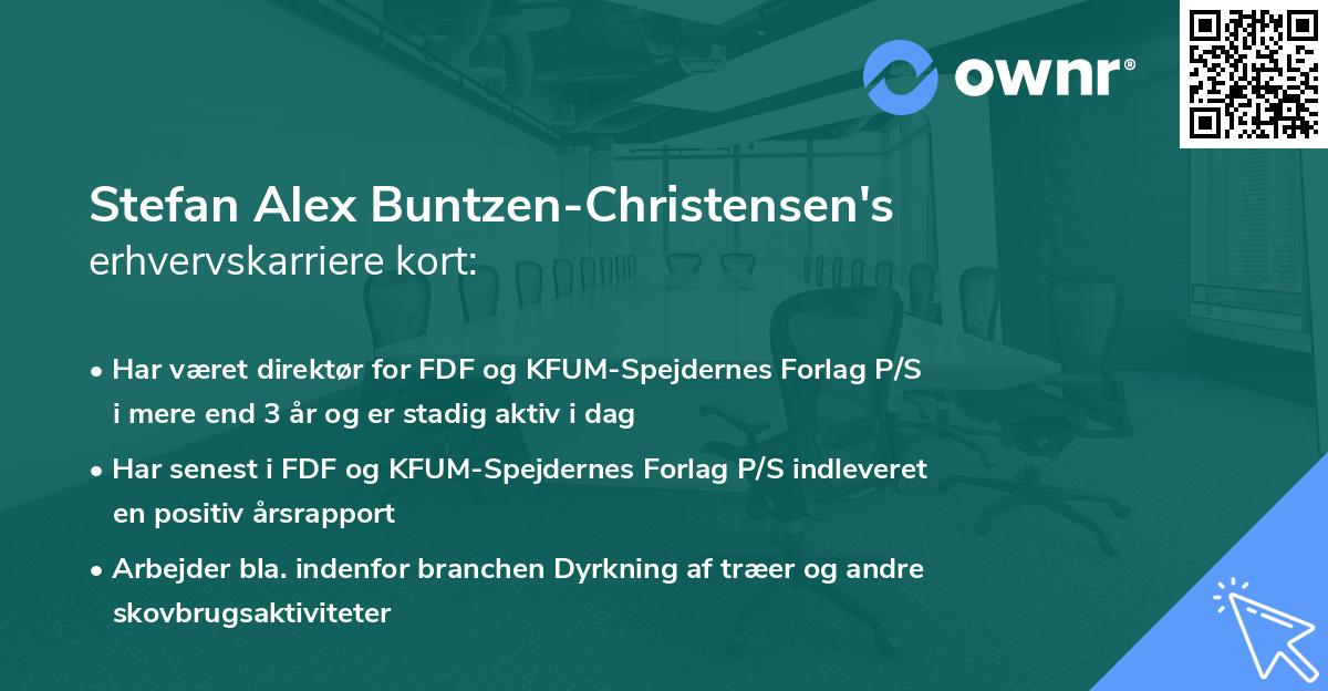 Stefan Alex Buntzen-Christensen's erhvervskarriere kort