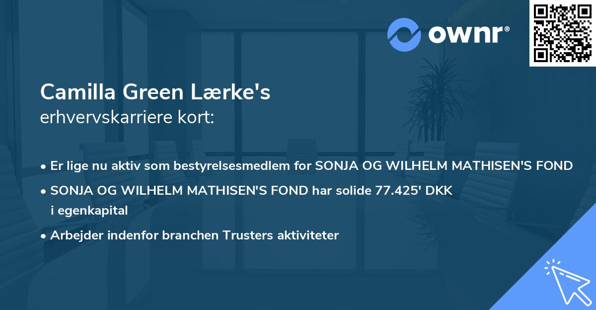 Camilla Green Lærke's erhvervskarriere kort