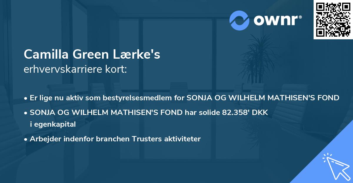 Camilla Green Lærke's erhvervskarriere kort