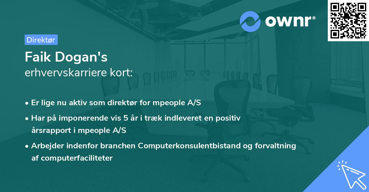 Faik Dogan's erhvervskarriere kort