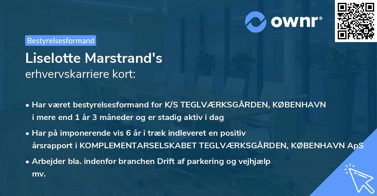 Liselotte Marstrand's erhvervskarriere kort