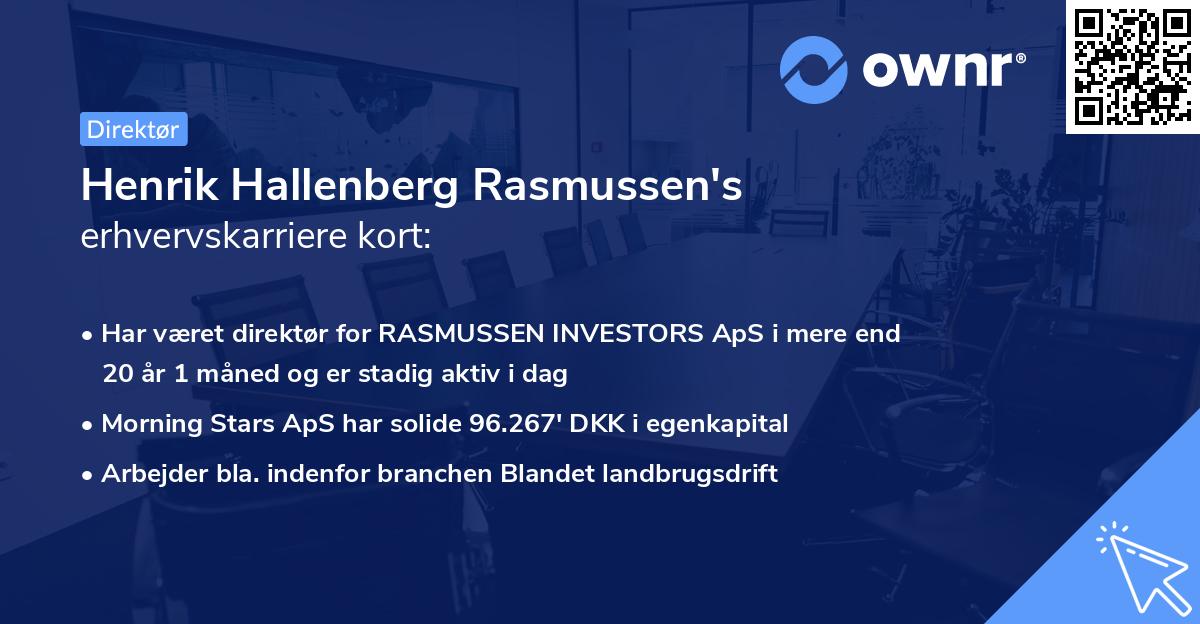 Henrik Hallenberg Rasmussen's erhvervskarriere kort