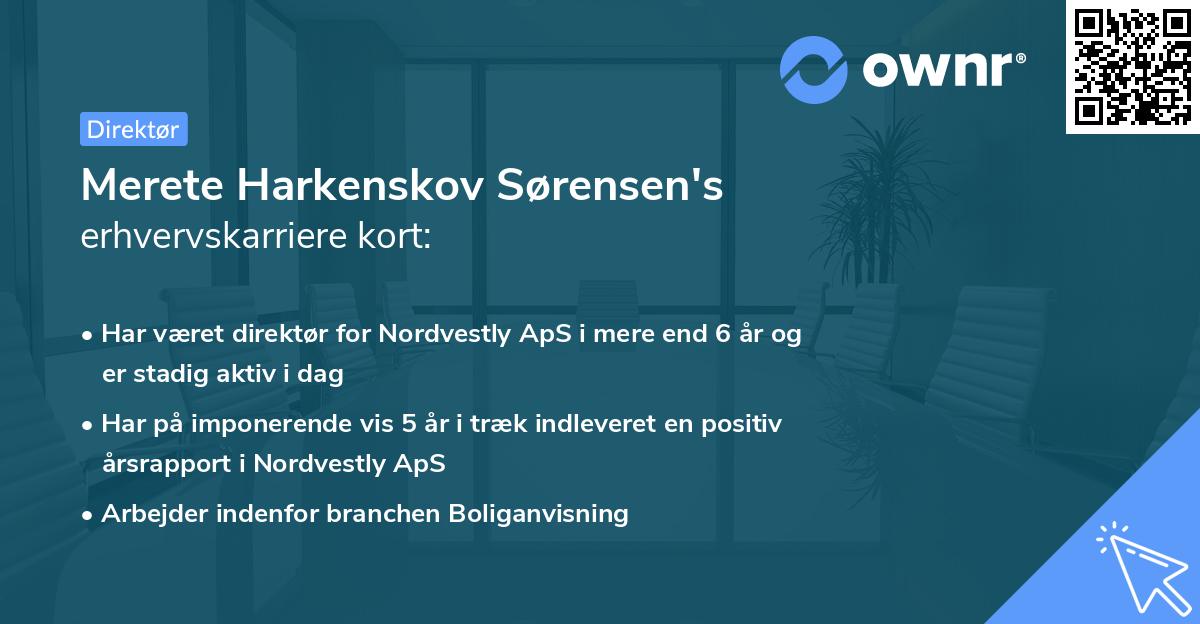 Merete Harkenskov Sørensen's erhvervskarriere kort
