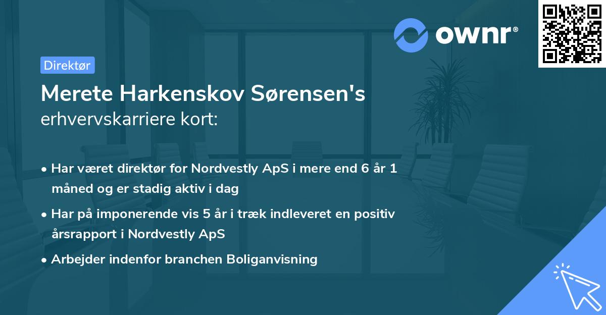 Merete Harkenskov Sørensen's erhvervskarriere kort