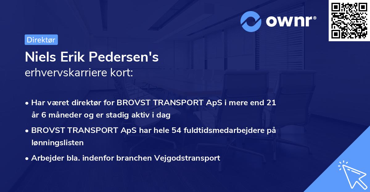 Niels Erik Pedersen's erhvervskarriere kort