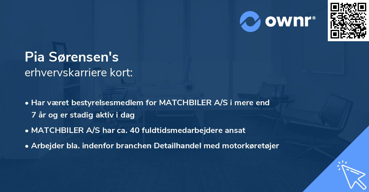 Pia Sørensen's erhvervskarriere kort