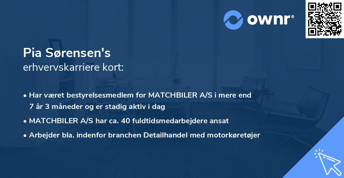 Pia Sørensen's erhvervskarriere kort