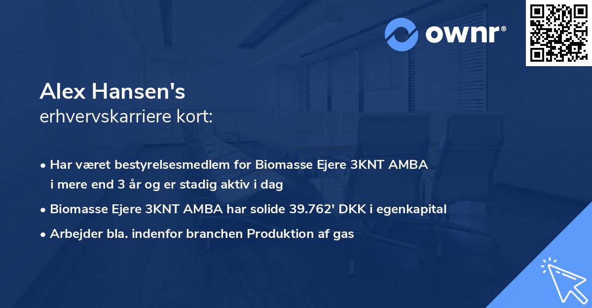 Alex Hansen's erhvervskarriere kort