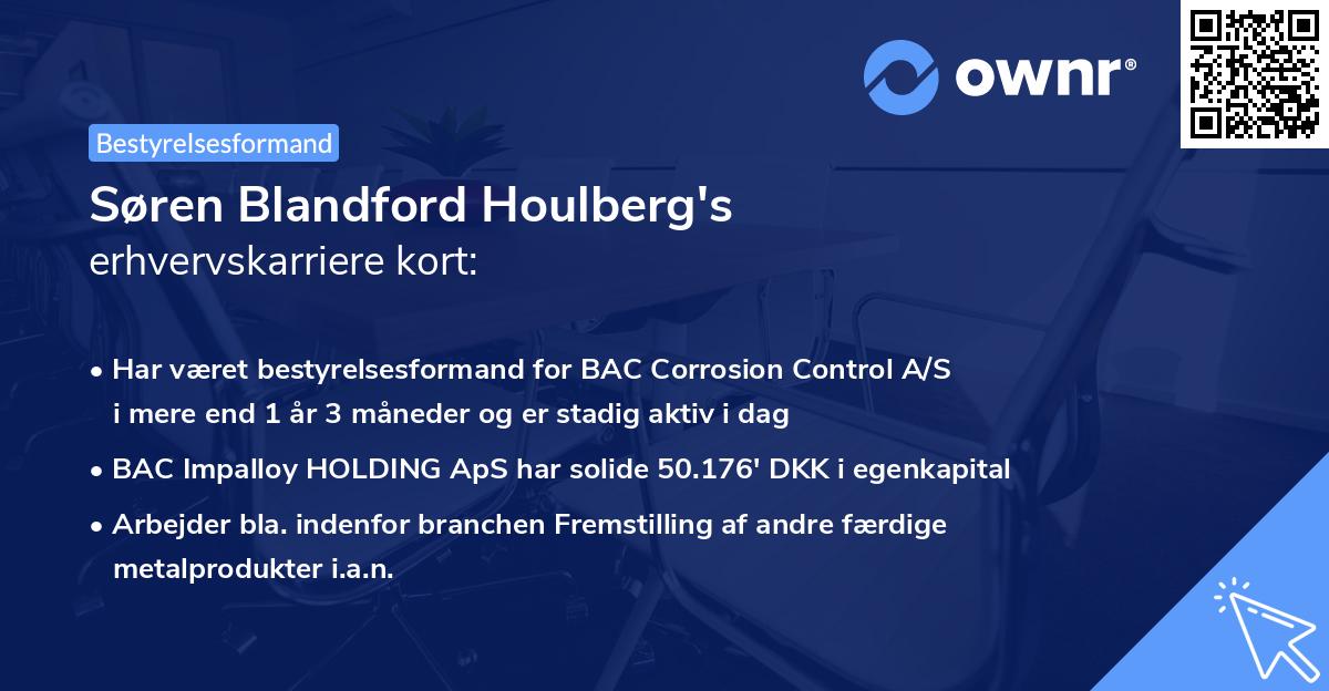 Søren Blandford Houlberg's erhvervskarriere kort