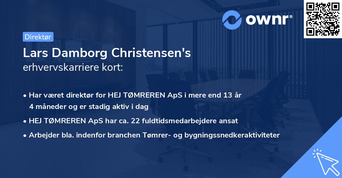 Lars Damborg Christensen's erhvervskarriere kort