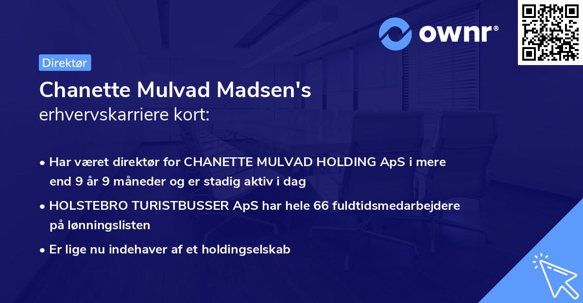 Chanette Mulvad Madsen's erhvervskarriere kort