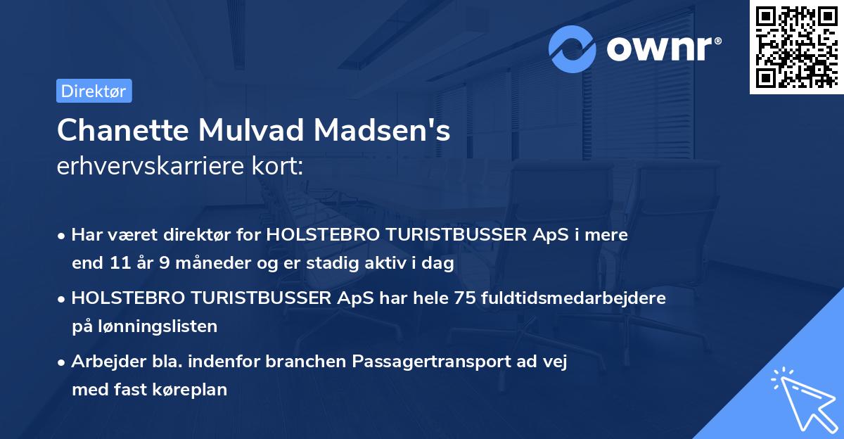 Chanette Mulvad Madsen's erhvervskarriere kort