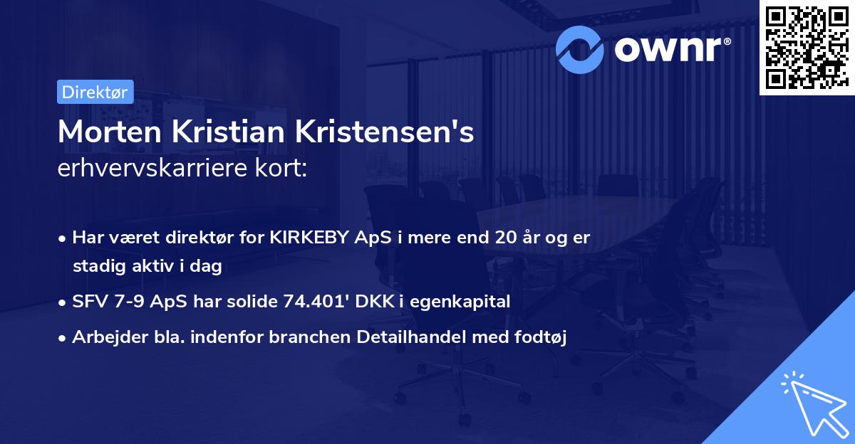 Morten Kristian Kristensen's erhvervskarriere kort