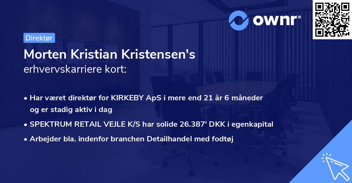 Morten Kristian Kristensen's erhvervskarriere kort