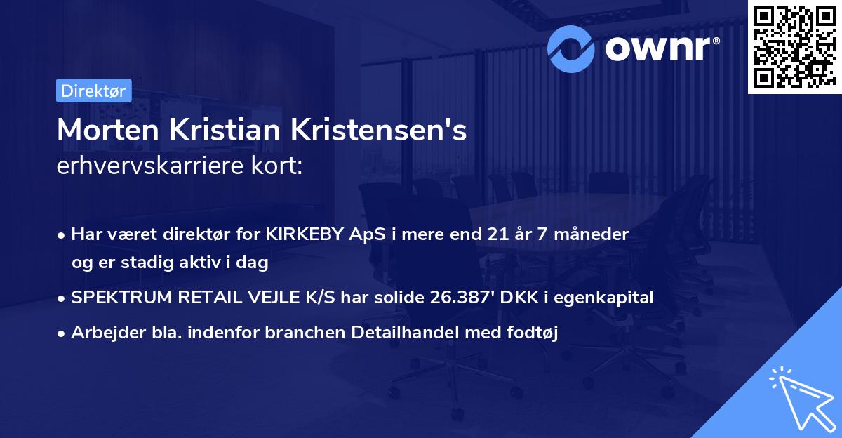 Morten Kristian Kristensen's erhvervskarriere kort