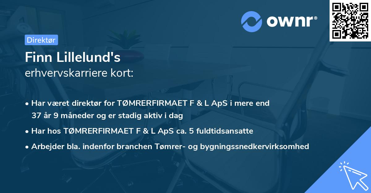 Finn Lillelund's erhvervskarriere kort
