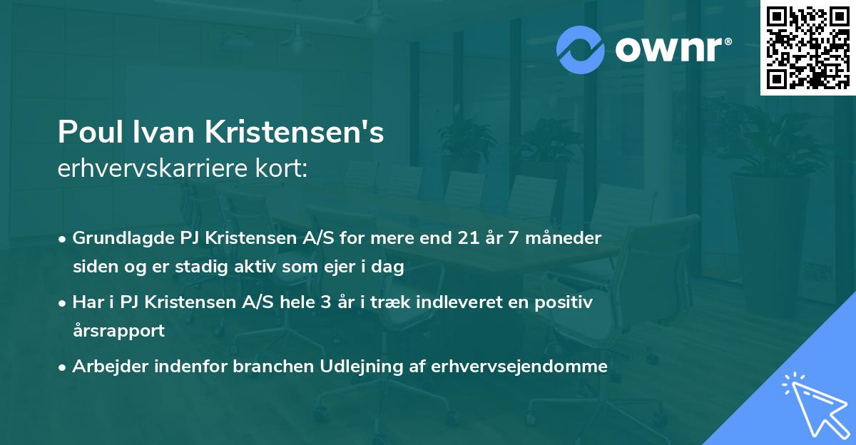 Poul Ivan Kristensen's erhvervskarriere kort