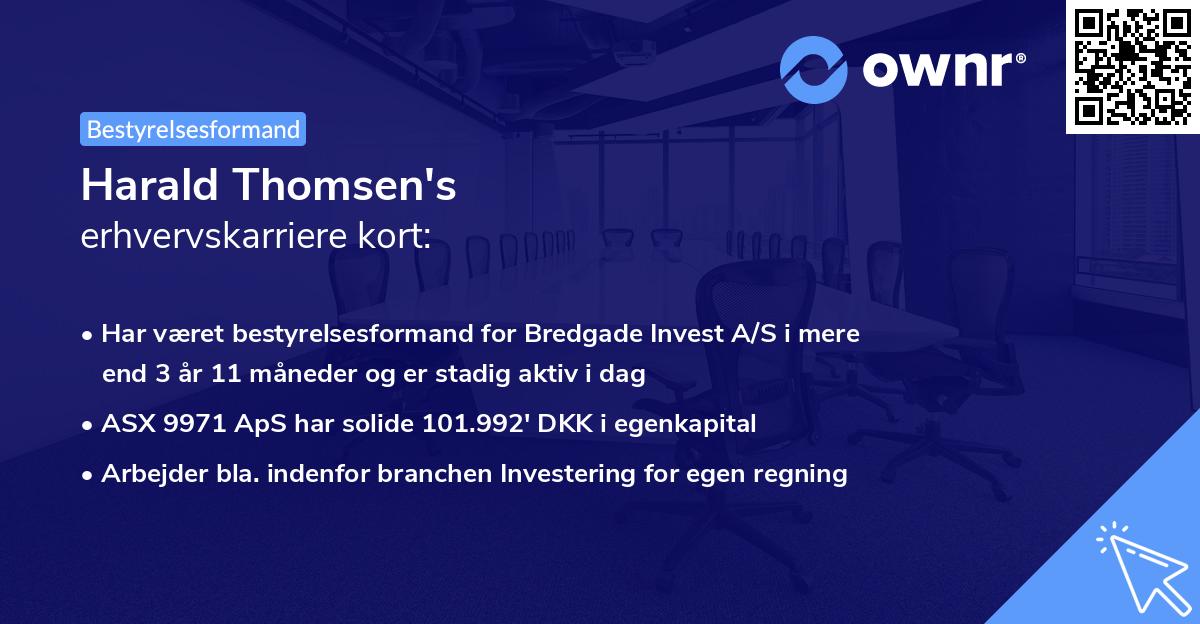 Harald Thomsen's erhvervskarriere kort