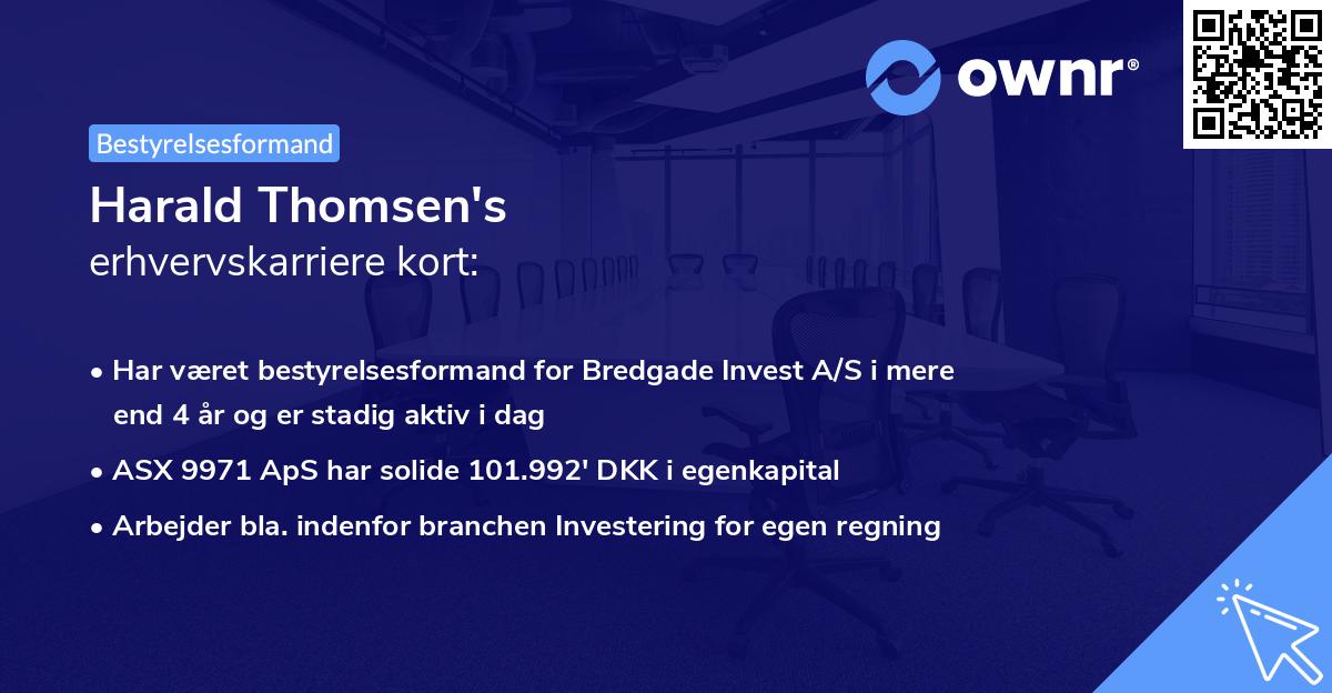 Harald Thomsen's erhvervskarriere kort