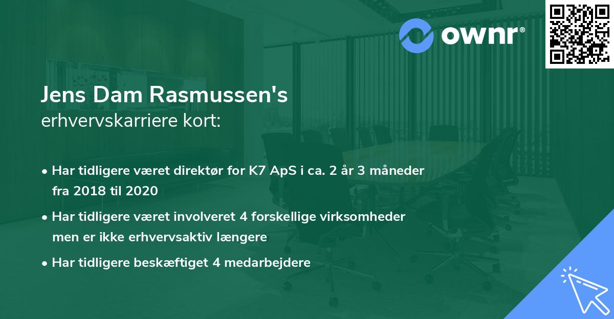 Jens Dam Rasmussen's erhvervskarriere kort