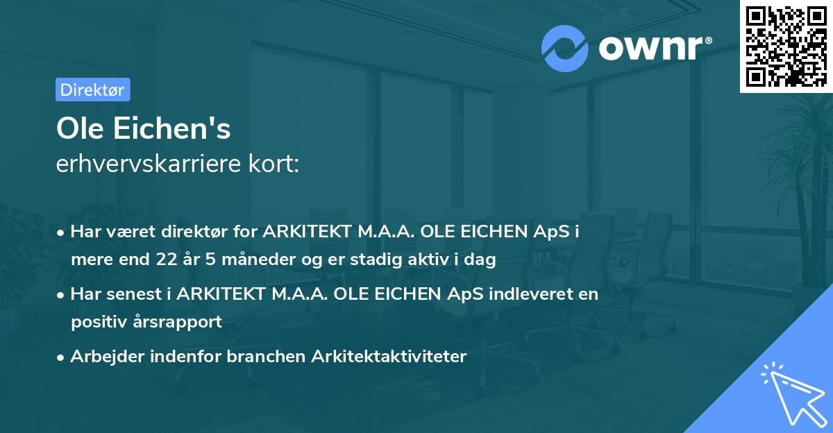 Ole Eichen's erhvervskarriere kort