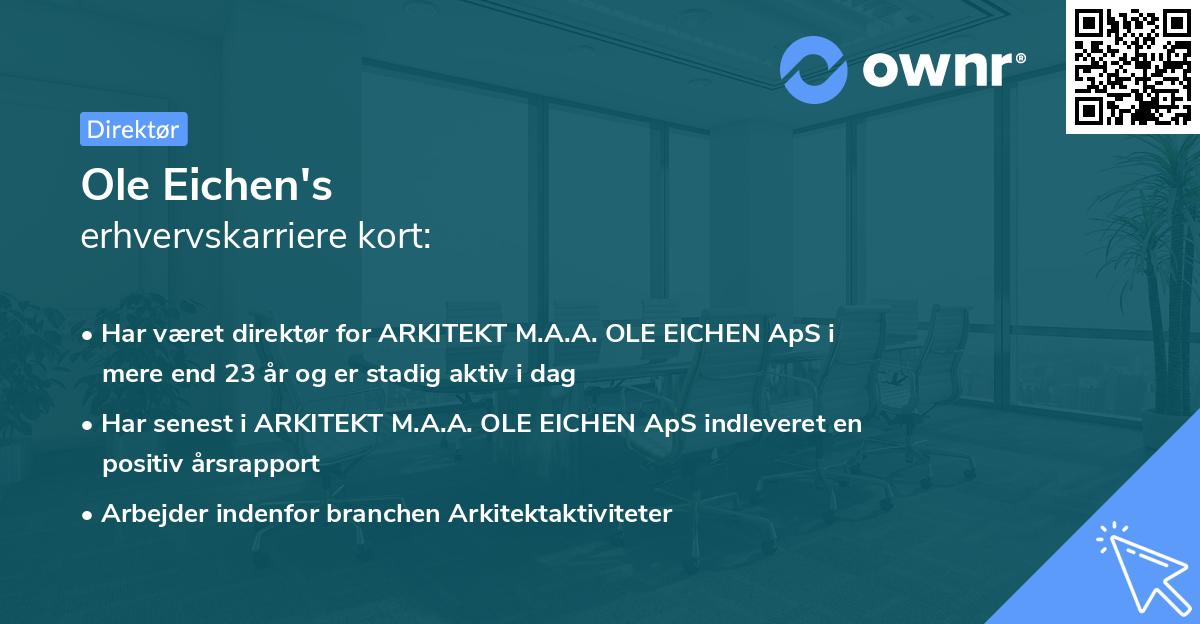 Ole Eichen's erhvervskarriere kort