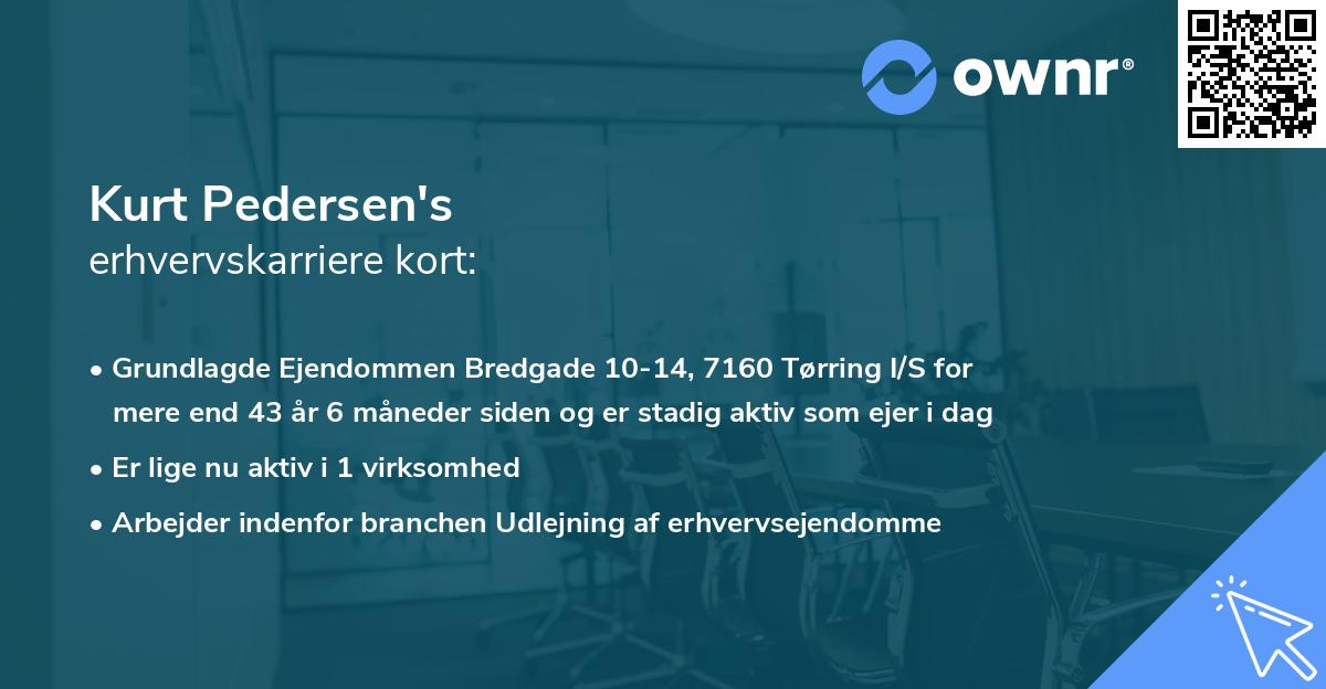 Kurt Pedersen's erhvervskarriere kort