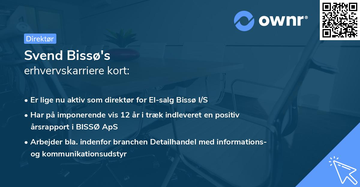 Svend Bissø's erhvervskarriere kort