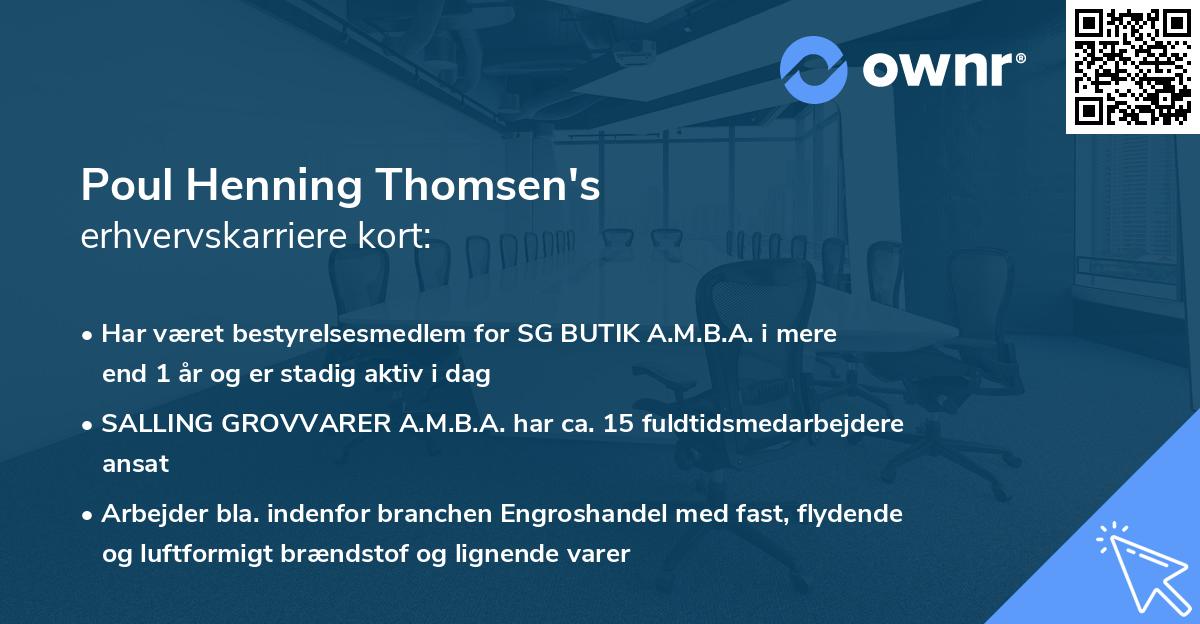 Poul Henning Thomsen's erhvervskarriere kort