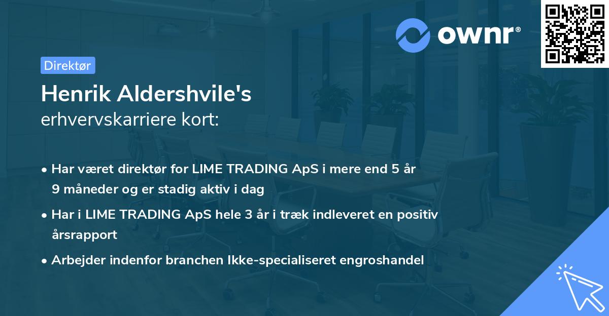 Henrik Aldershvile's erhvervskarriere kort