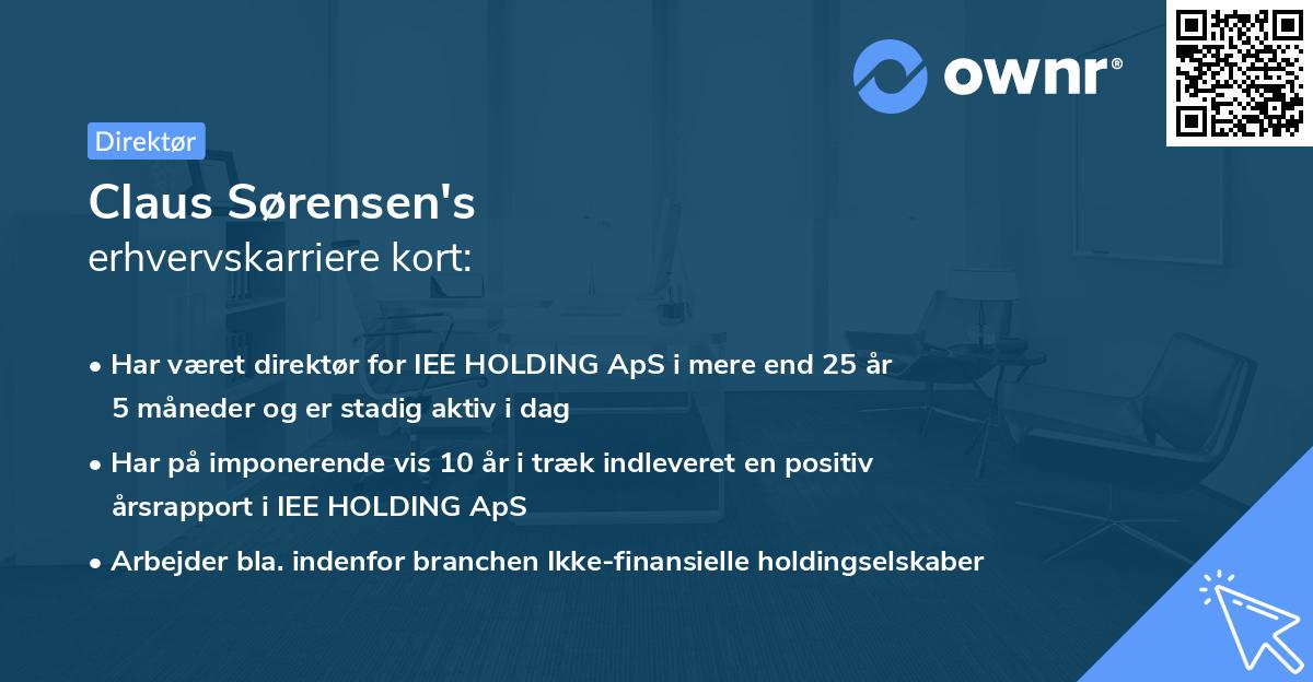 Claus Sørensen's erhvervskarriere kort