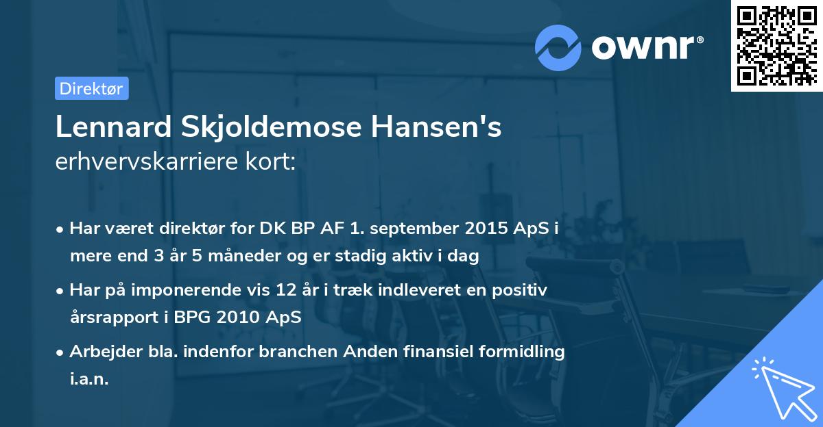 Lennard Skjoldemose Hansen's erhvervskarriere kort