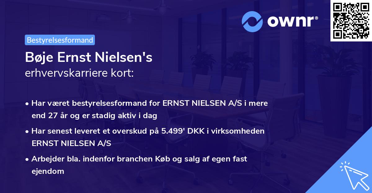 Bøje Ernst Nielsen's erhvervskarriere kort