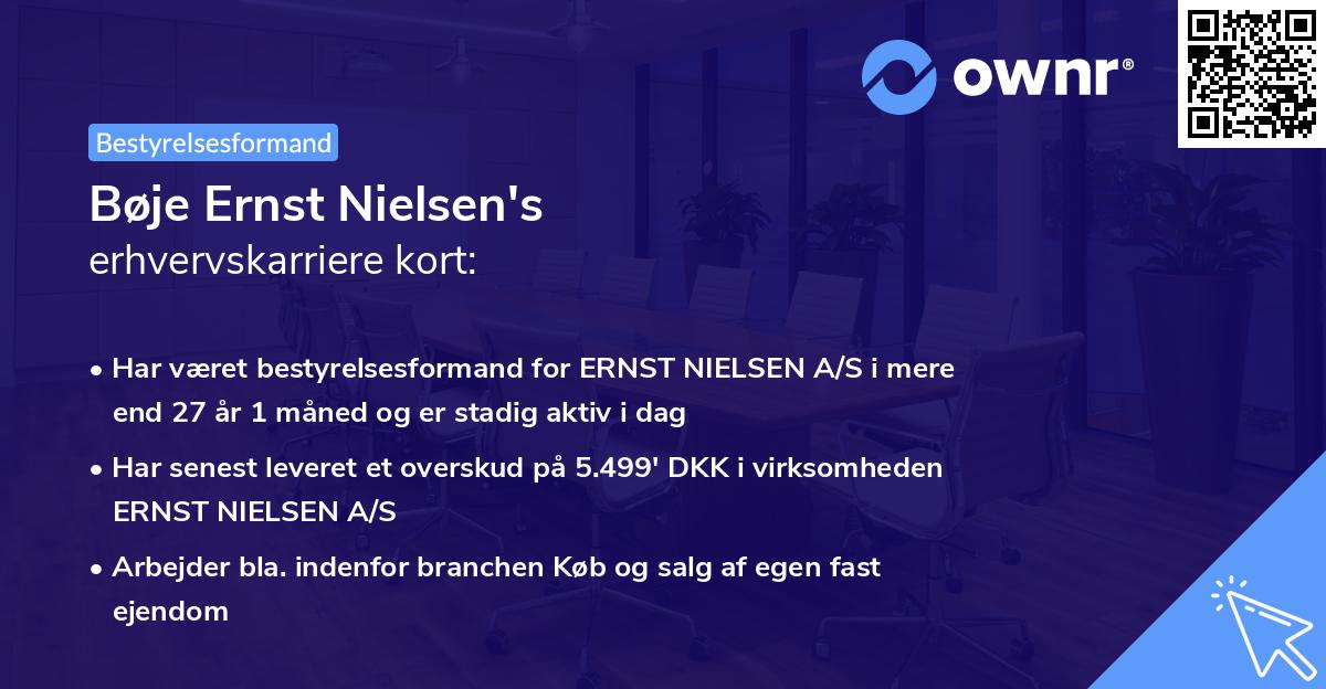 Bøje Ernst Nielsen's erhvervskarriere kort