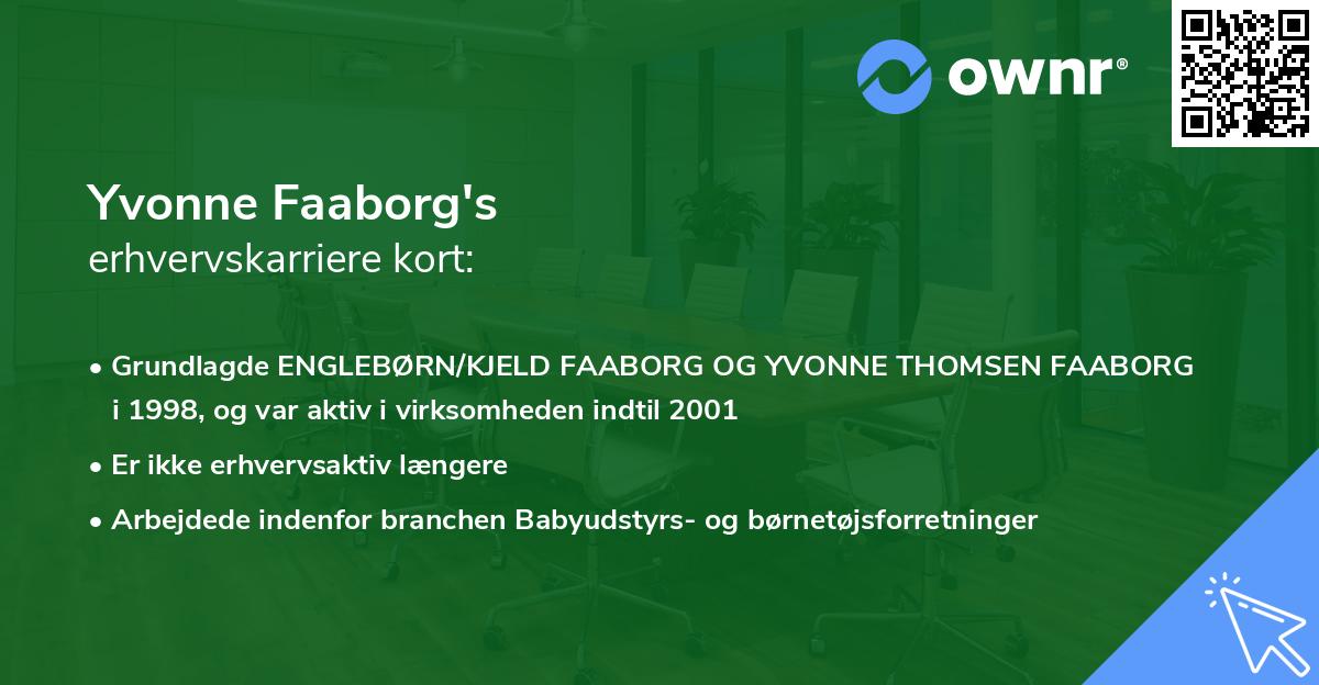 Yvonne Faaborg's erhvervskarriere kort