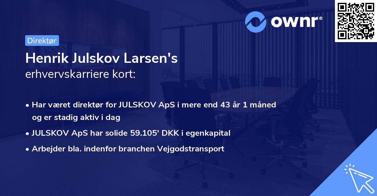 Henrik Julskov Larsen's erhvervskarriere kort