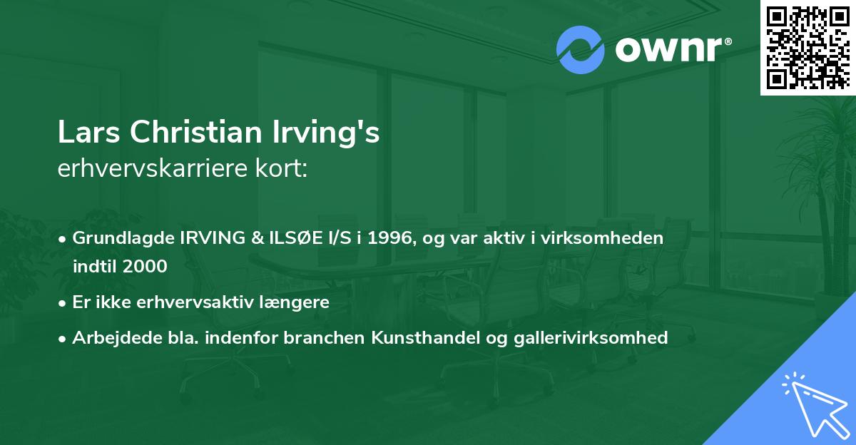 Lars Christian Irving's erhvervskarriere kort