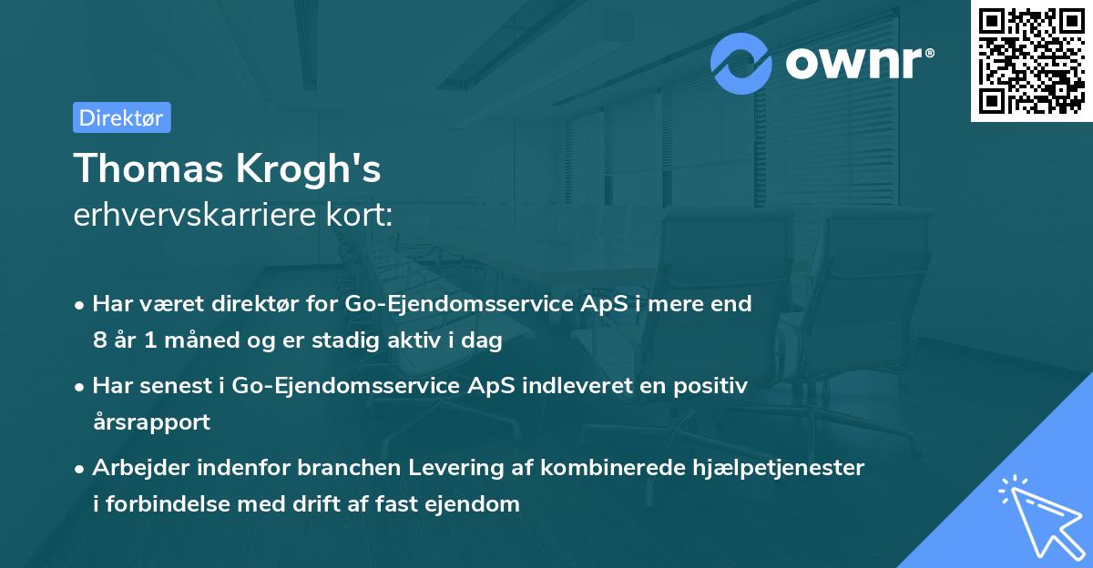 Thomas Krogh's erhvervskarriere kort