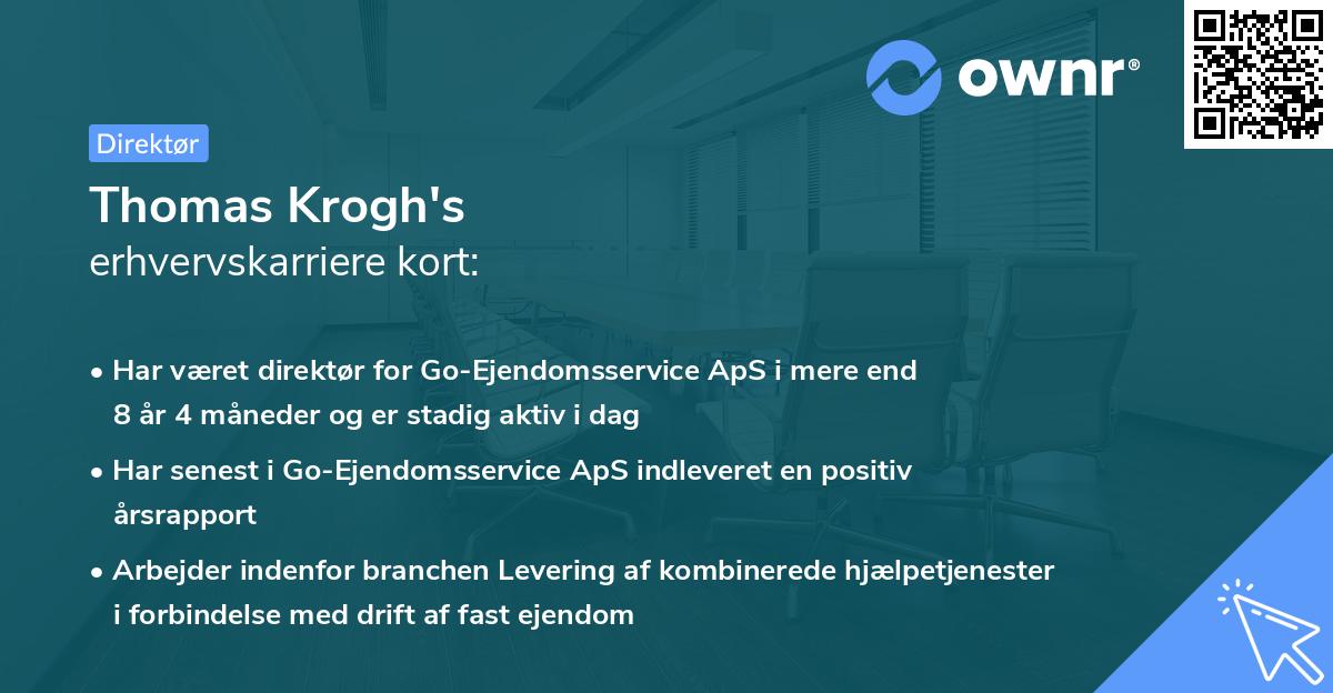 Thomas Krogh's erhvervskarriere kort