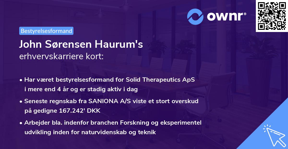John Sørensen Haurum's erhvervskarriere kort