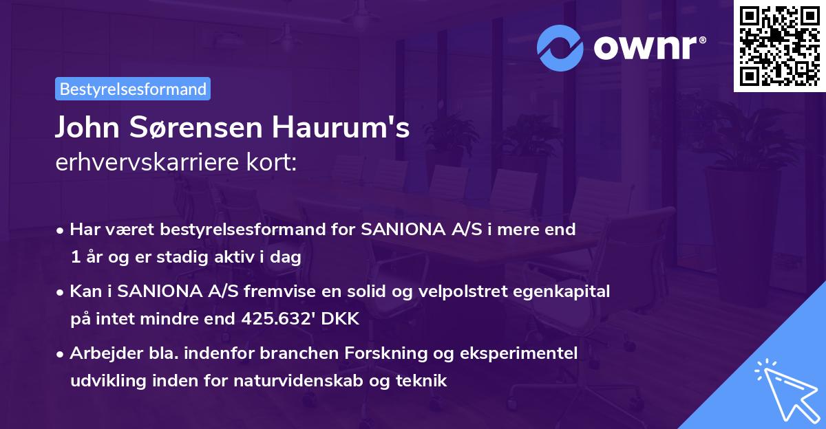 John Sørensen Haurum's erhvervskarriere kort
