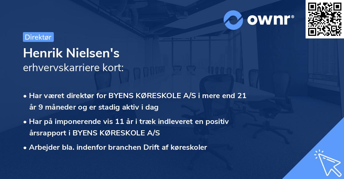 Henrik Nielsen's erhvervskarriere kort