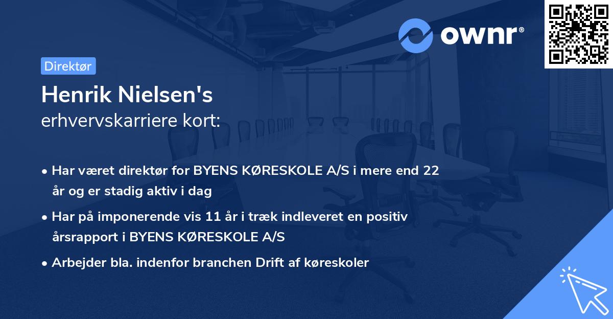 Henrik Nielsen's erhvervskarriere kort