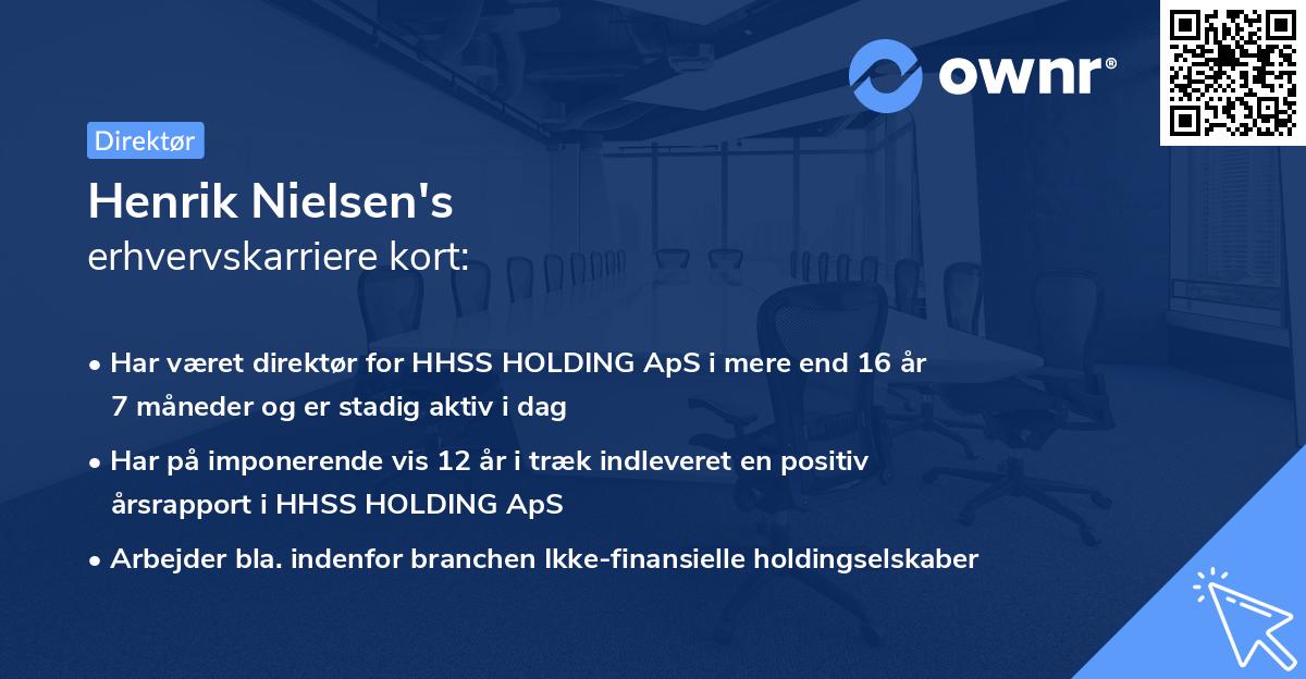 Henrik Nielsen's erhvervskarriere kort