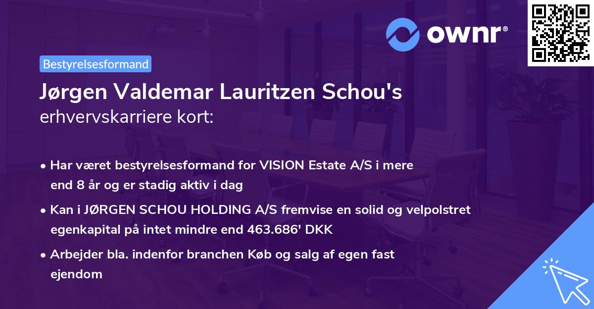 Jørgen Valdemar Lauritzen Schou's erhvervskarriere kort