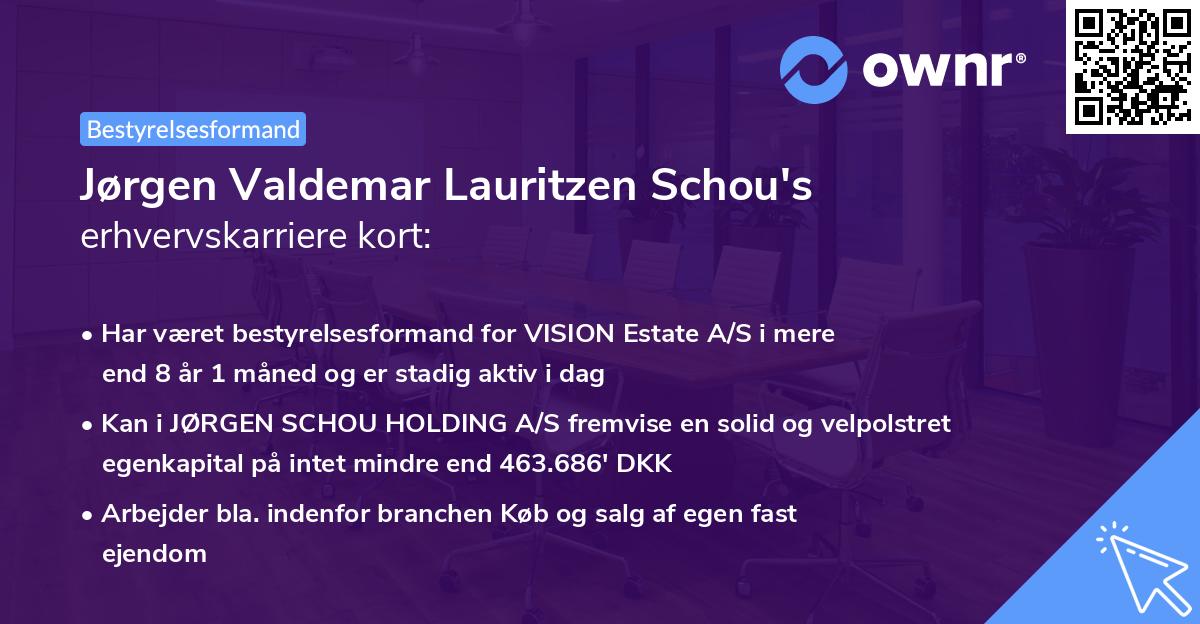 Jørgen Valdemar Lauritzen Schou's erhvervskarriere kort